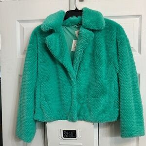 Chic Teal Teddy Jacket